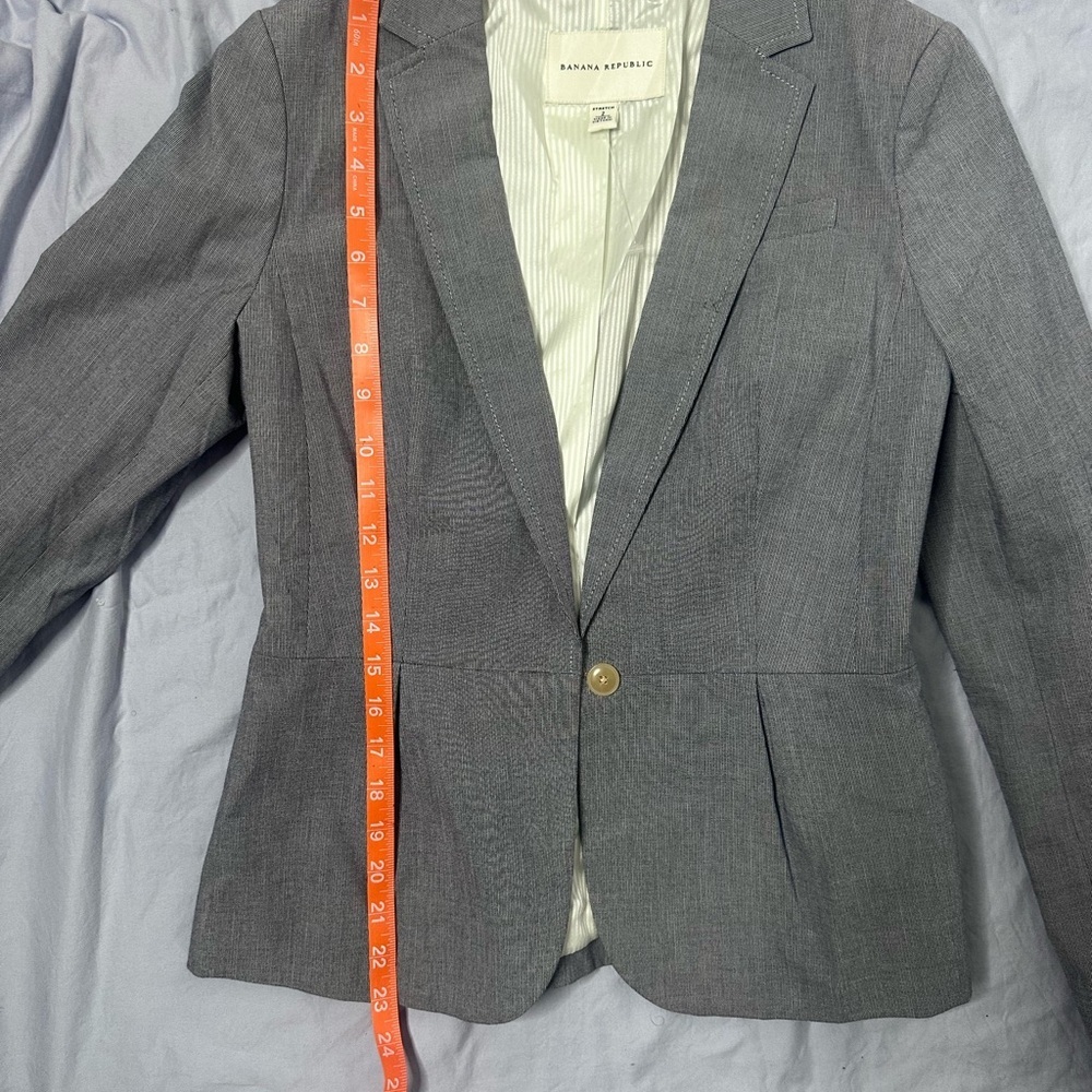 Banana Republic Women's Blue/Gray Blazer - Picture 10 of 14